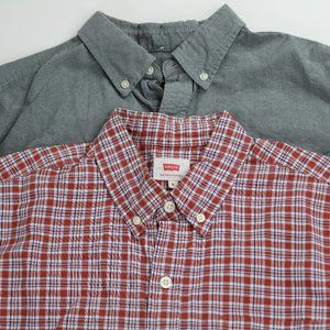 Mens Lot of 2 Button Front Shirts - Levis & Hurley